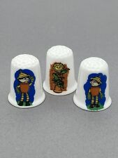 Bill and Ben the flowerpot men English fine bone china thimbles set of three