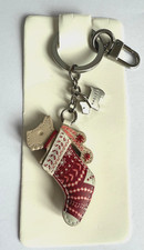 Radley Christmas Stocking Leather Keyring - New