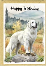 Pyrenean Mountain Dog (4"x 6") Birthday Card - blank inside - by Starprint