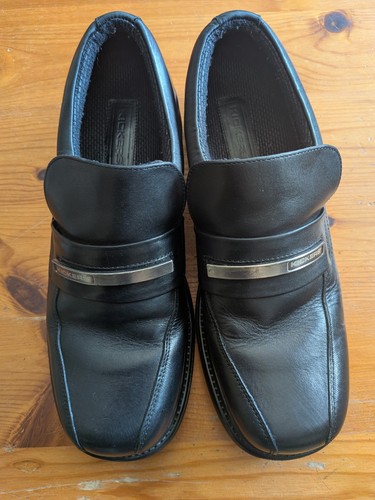 Kickers black leather loafers - black,
