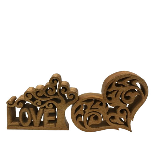 Hand carved wooden love tree - carved, &