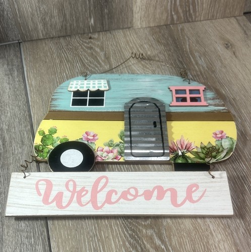 Vintage camper welcome sign - vintage,