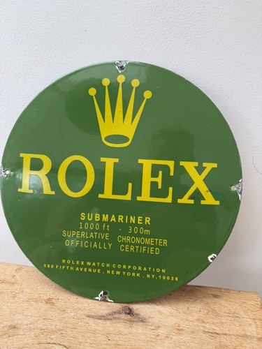 Rolex watches enamel sign - rolex,