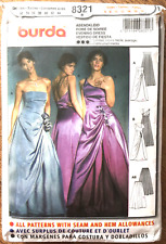 Burda 8321 Strapless/One-Shoulder Strap Bridesmaid Dress Sewing Pattern Sz 6-18