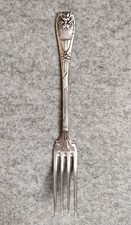 Fraget Peau de Lion Silver Plated Table Fork 19cm Rossigneux RARE Cutlery