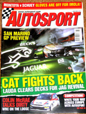 Autosport 11 April 2002* COLIN McRAE TALKS -JAGUAR REVIVAL -AARON SLIGHT BTCC
