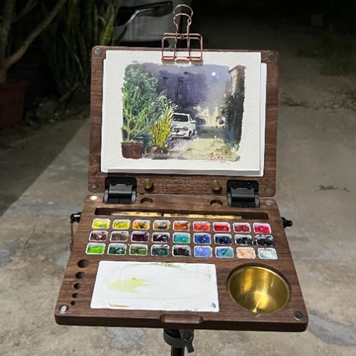 Watercolor palette wooden - palette,