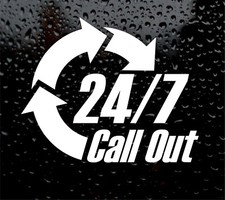 24/7 CALL OUT DECAL LOGO FOR CAR VAN LAPTOP VINYL STICKER RECOVERY TRUCK