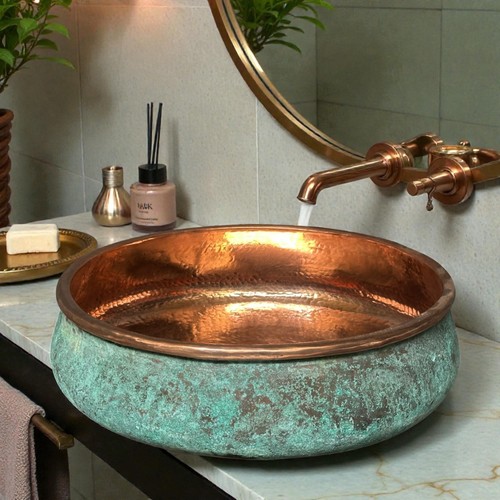 Hand hammered oxidized - hammered, copper