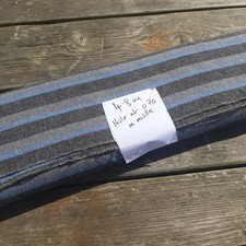 4.8mx 136cm Wide Handwoven Soft Woolen Striped Fabric Blue And Grey