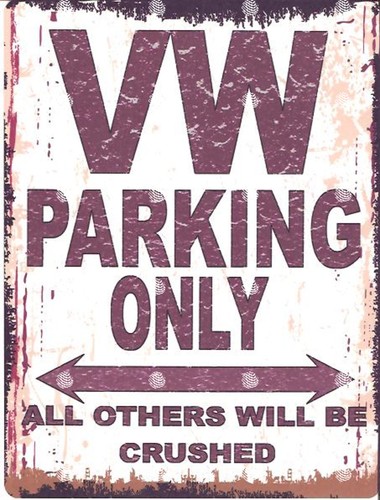 Metal parking sign retro - vw,