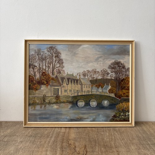 Vintage rustic oil - on, board