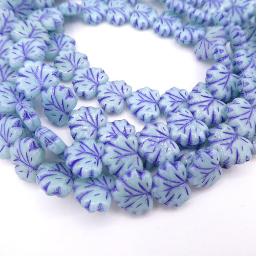 Grape leaf pressed beads - leaf,