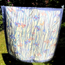 Liberty Scarf Multicolour  Iris  Floral Print Silk Scarf Blue Boarder