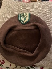 Vintage 1960's school Boy Scouts Cub Scout brown Wool beret and cap