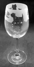 WEST HIGHLAND "WESTIE" TERRIER Frieze Boxed 35cl Crystal Wine Glass