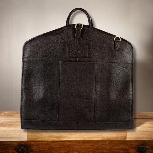 Leather suit carrier travel - leather,