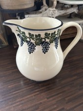 Vintage Large Brixton Pottery Jug with Grape Vine Design