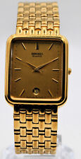 New Old Stock Seiko quartz gold plated date gents watch