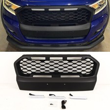For Ford Ranger T6 2015-2019 Front Grille Mesh Style Upgade With LED Black