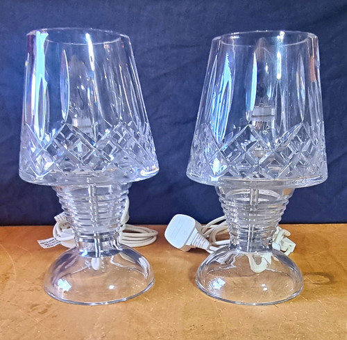 Waterford pair clear cut glass - waterford,