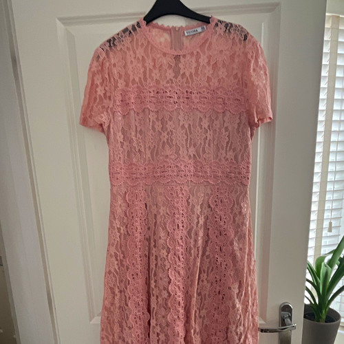 Beautiful pink lace midi - pink,