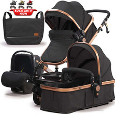 3 in 1 Pram Newborn Baby Buggy Set Travel System with Car Seat Folding Pushchair