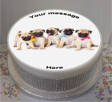 Personalised Pug Puppies 8"