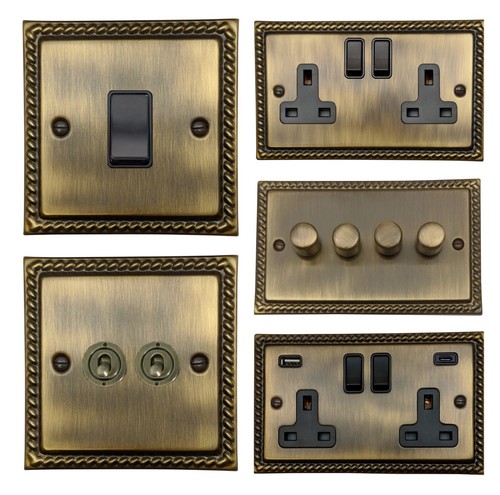 Roped antique brass mabb - roped,