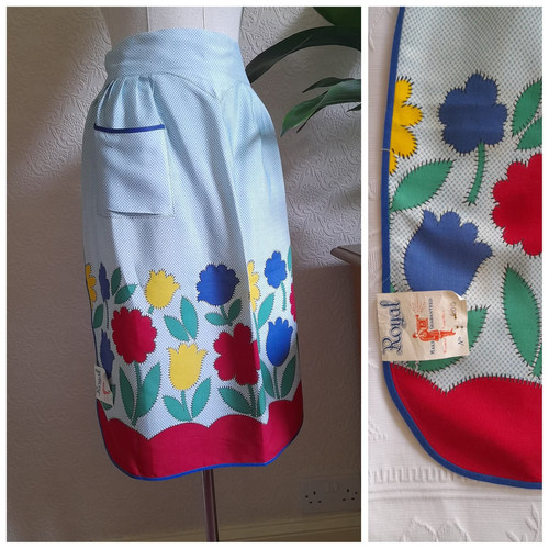 Vintage tulip half apron - vintage,
