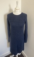 Fat Face Dress Womens Size UK 10 Blue Wool Blend Long Sleeve Knit Jumper