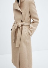 MANGO Venus Beige Wool Coat