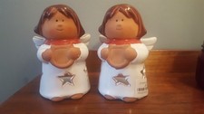 2 x Yankee Candle Glazed Terracotta Angel 5 1/4" x  4" unused perfect condition