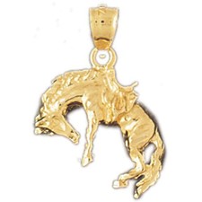 Wild Horse Charm Pendant 14k