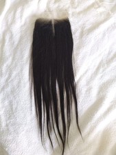 Human hair lace closure, 6"X6", 18", Straight, Natural black