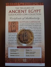 2013 Cook Islands $1 Coin Treasures of Ancient Egypt. Egyptian Cartouche