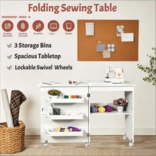 Folding Sewing Table Drop Leaf