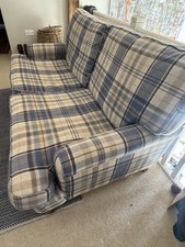 3 Seater Sofa Made To order With Sanderson Byron Indigo Stone Fabric. Immaculate