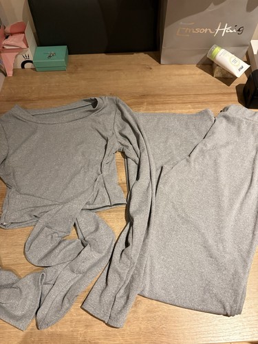 Women grey ribbed - ribbed, 2pc