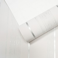 Grey Silver Stripe Wallpaper
