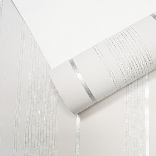 Grey silver stripe wallpaper - stripe,