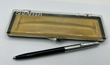 VINTAGE SHEAFFER BLACK CHROME TRIM REMINDER CLIP BALLPOINT PEN - USA