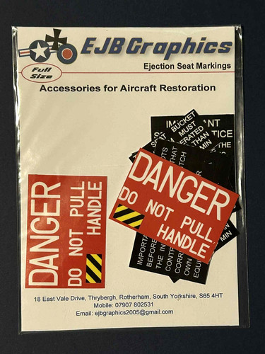 Ejection seat markings for use - markings,
