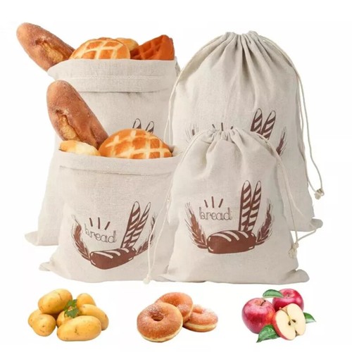 4pcs linen bread bags - linen,