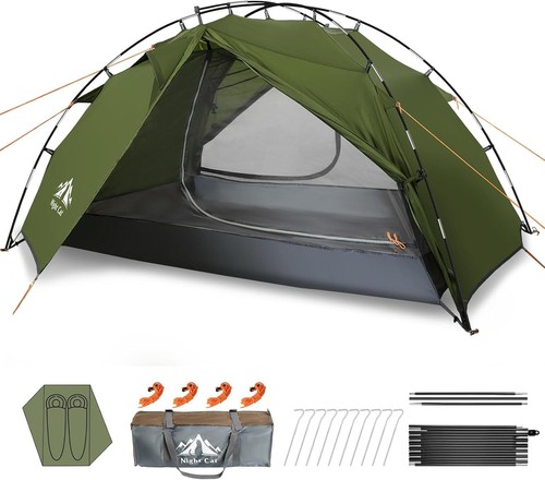 Night cat person camping - person,