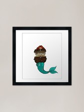 Mermaid holding treasure