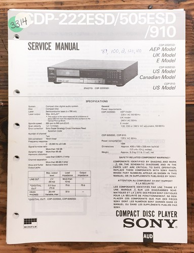 Sony cdp 222esd - sony, cdp-505esd