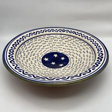 LARGE Moroccan Ceramic Safi Bowl Hand-painted Fish Pattern, 5 Stars, 16.5" 41CM