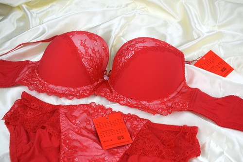 Sexy bra set padded - bra, red