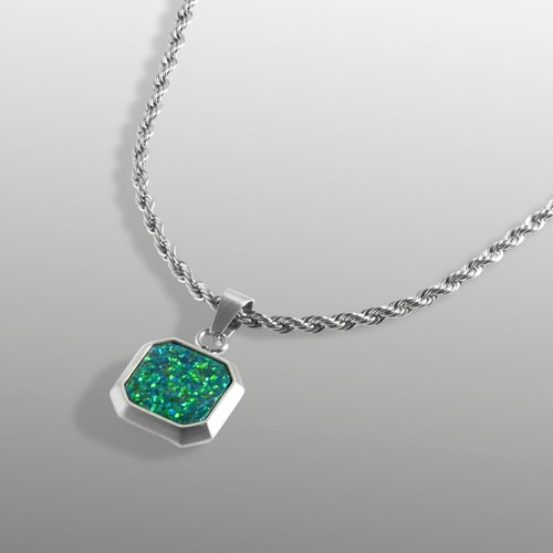 Blue fire opal - opal, pendant